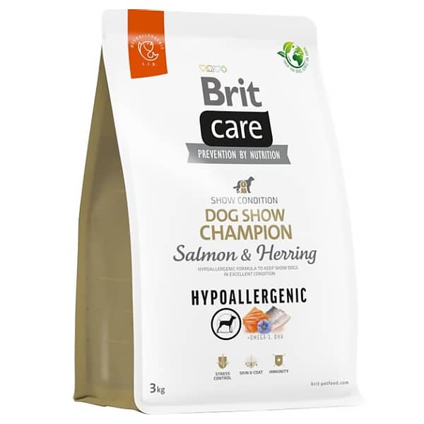 BRIT CARE DOG SHOW CHAMPION sausā barība suņiem Lasis, siļķe 3kg